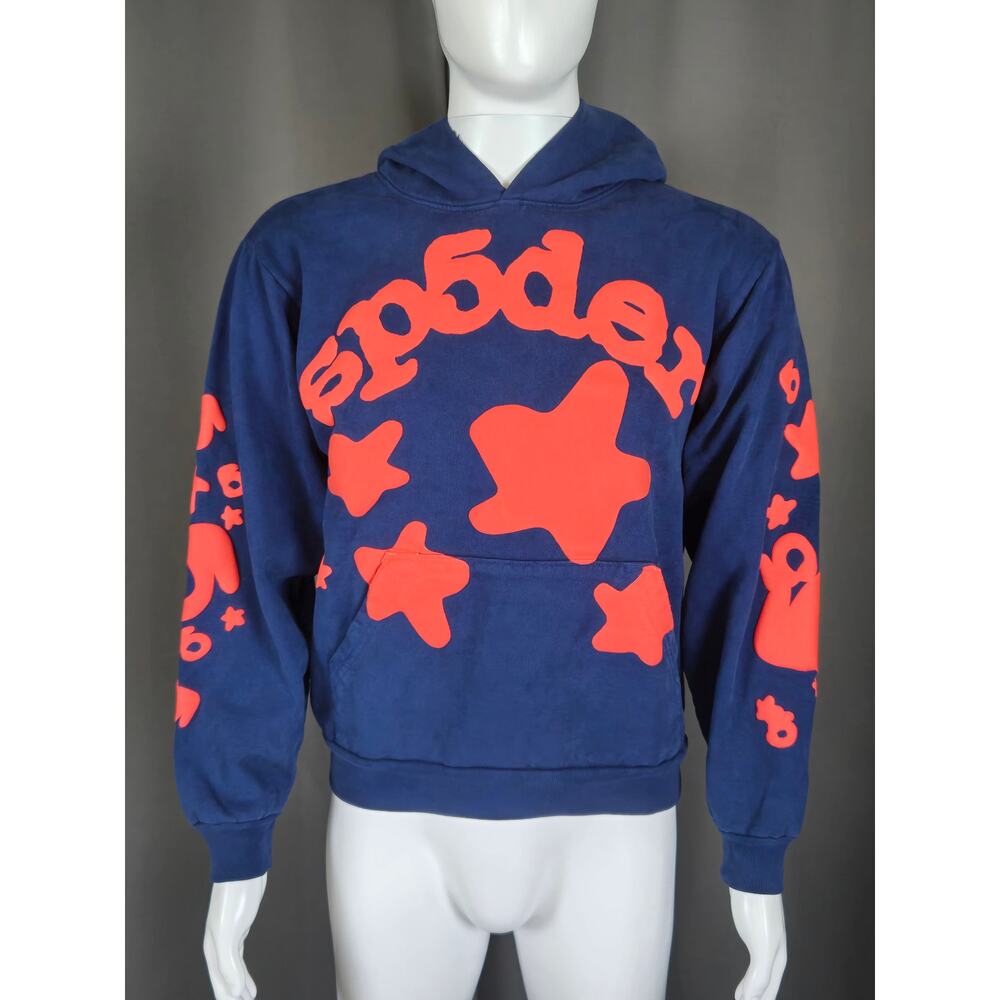 Sp5der Beluga Hoodie Navy Small SS24